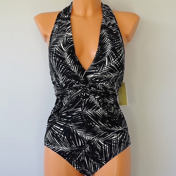 MICHAEL Michael Kors Other - Michael Kors One Piece Palms Twist Plunge Swimsuit